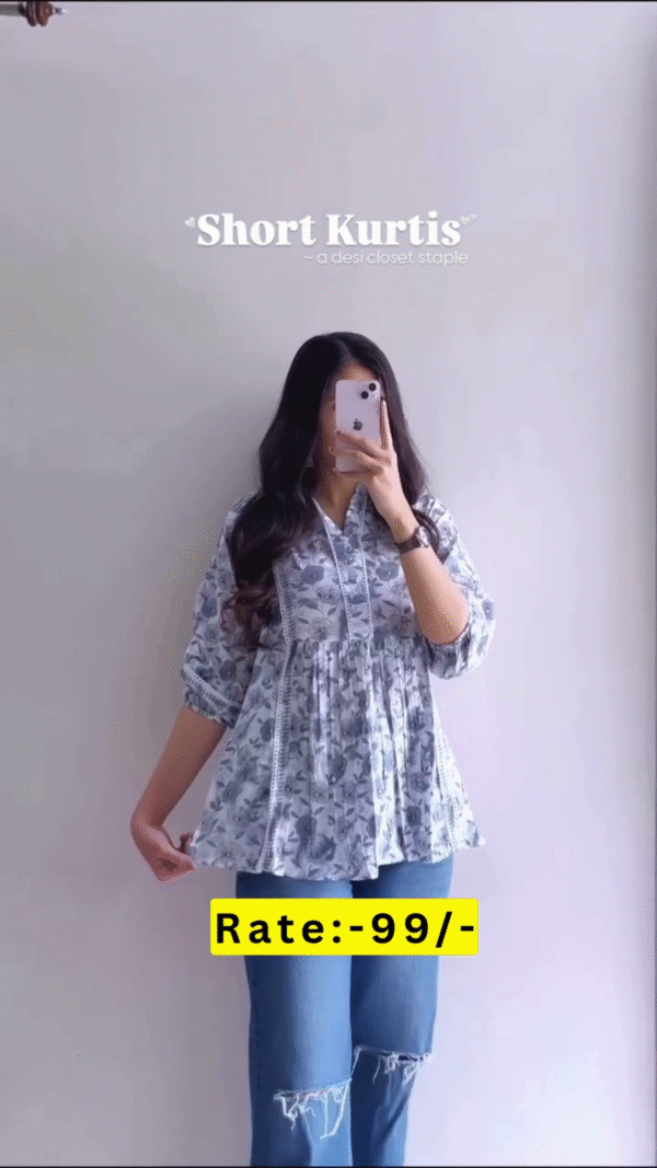 Stylish Floral Printed Short Kurtis for Women – A Must-Have Desi Closet Staple, Available in Multiple Colors and Designs - Image 2