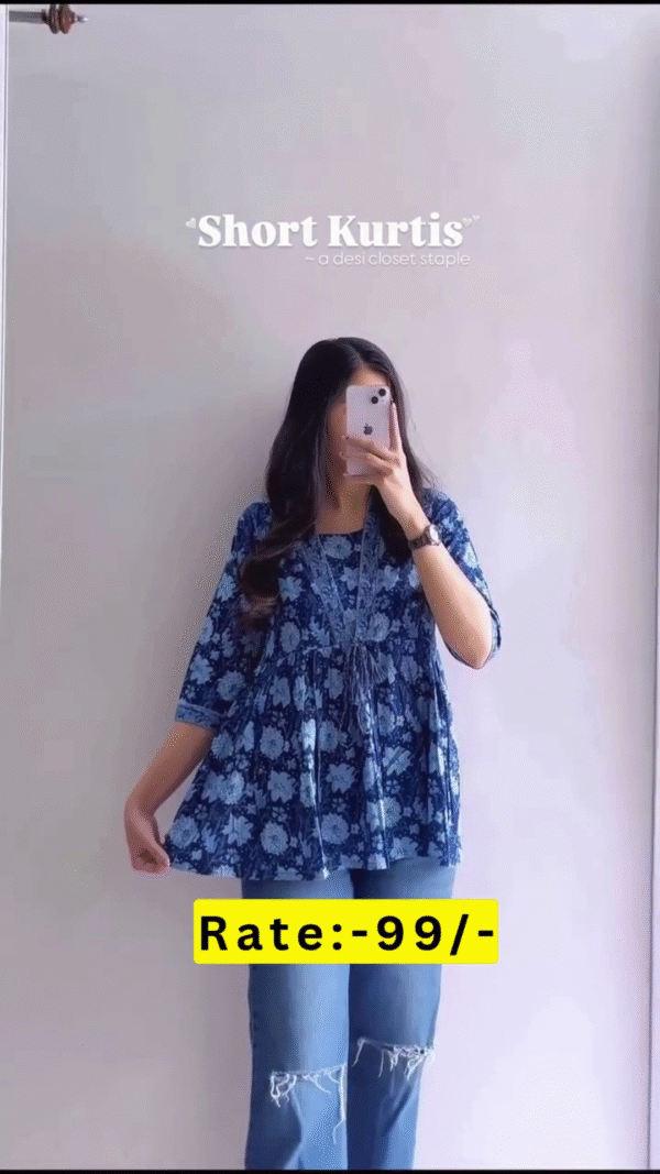 Stylish Floral Printed Short Kurtis for Women – A Must-Have Desi Closet Staple, Available in Multiple Colors and Designs - Image 8