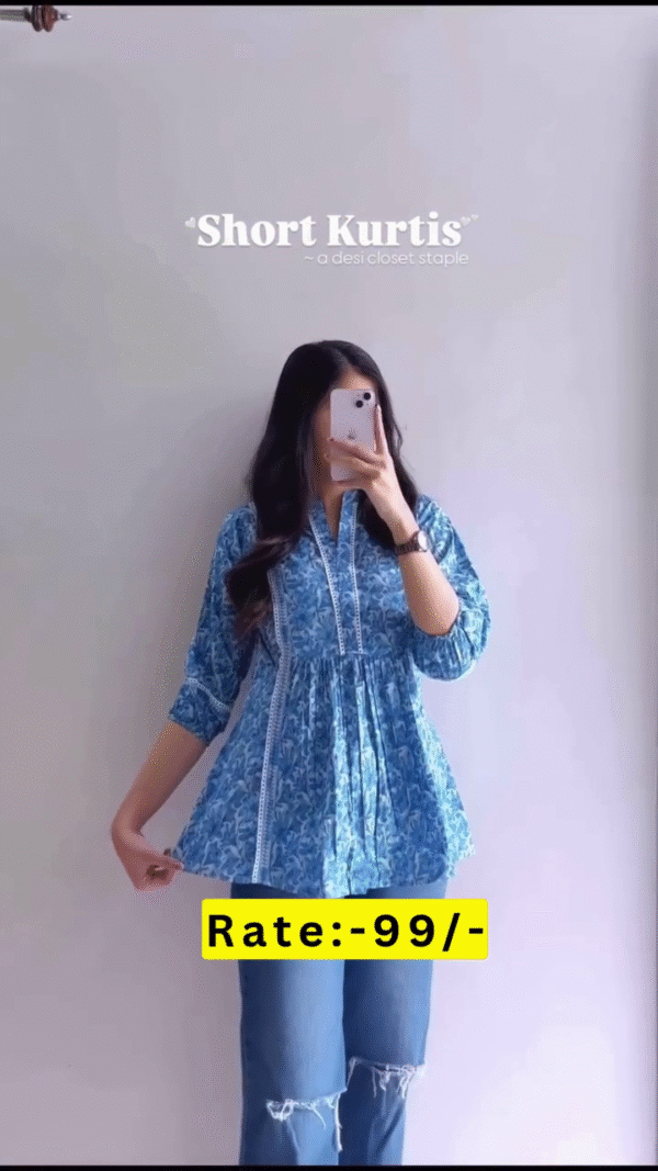 Stylish Floral Printed Short Kurtis for Women – A Must-Have Desi Closet Staple, Available in Multiple Colors and Designs - Image 6