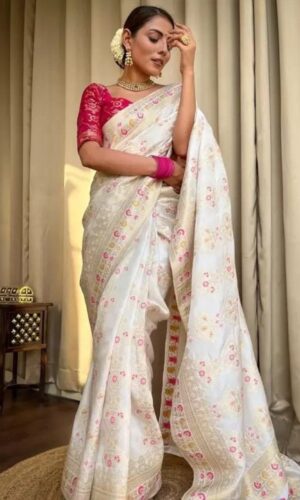Woven Design Zari Pure Silk Banarasi Saree