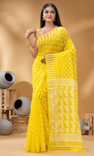 Woven Design Pure Cotton Jamdani Saree