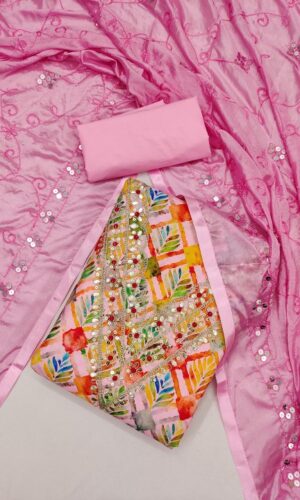Embroidered Unstitched Dress Material